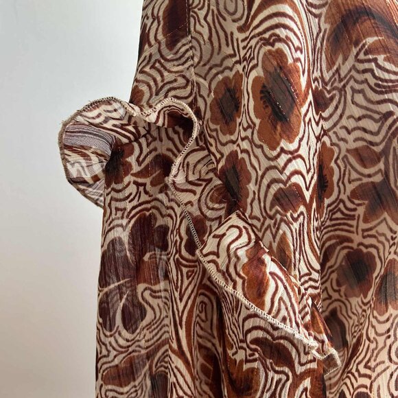 Esqualo Sheer Metallic Floral Blouse with Gold Thread Detail – EU 38 / US 8 - Picture 5 of 10